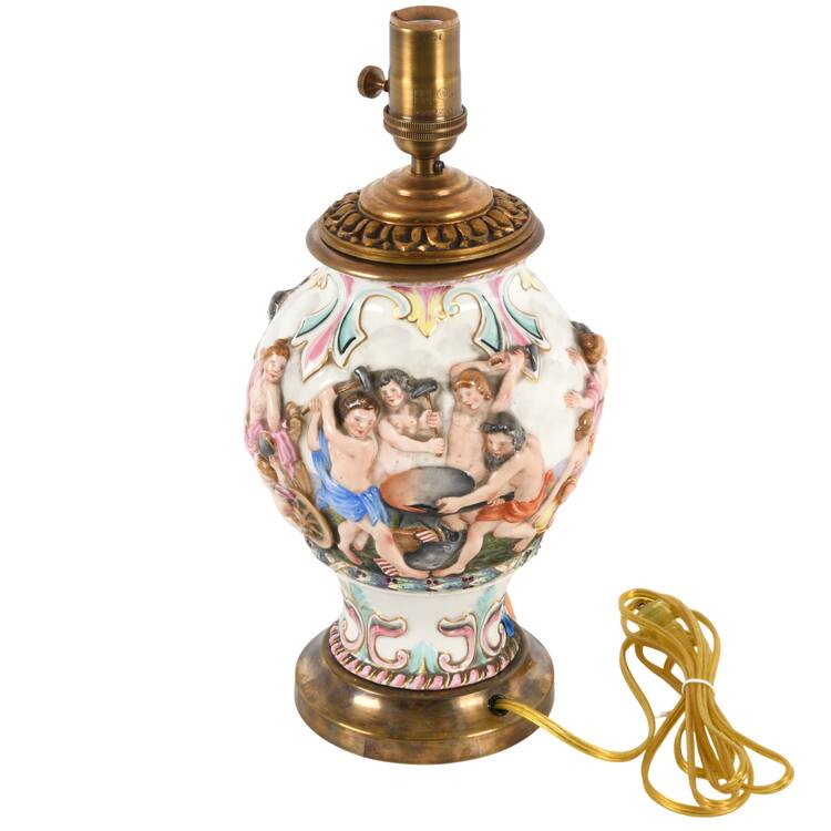 Antique Converted Capodimonte Vase Table Lamp