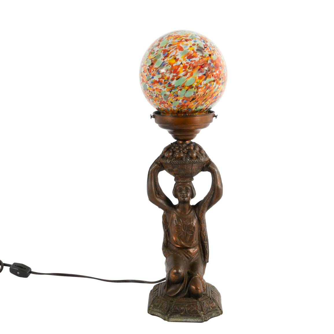 Art Deco Cast Metal Figural Table Lamp