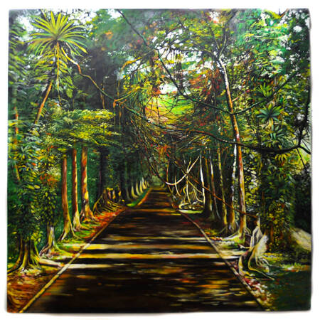 Fenol Marcelin Avenue of Trees Oil on Canvas