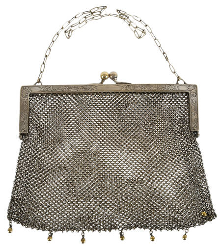Large German Art Deco Silver Mesh Bag