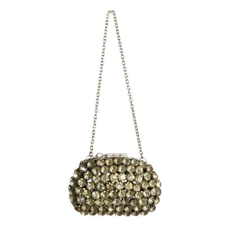 Small Vintage Cut Glass Stone Purse with Pin Clasp