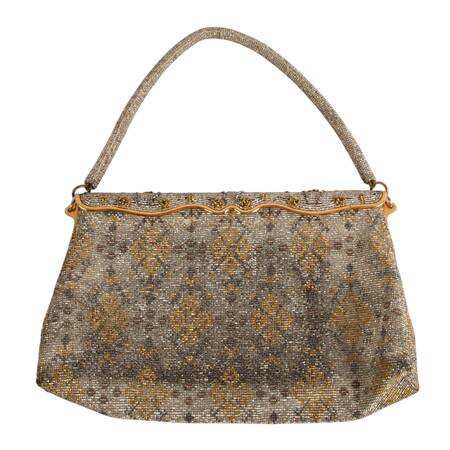 Vintage Dormar Silver and Gold Beaded Handbag Made in France