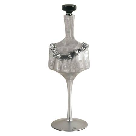 Signed Elena Graure Manta Silver Finish Perfume Bottle