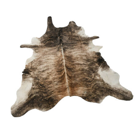Natural Exotic Speckled Cowhide Rug in Warm Brown and Cream