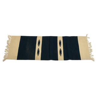 Handwoven Wool Chimayo Navajo Rug
