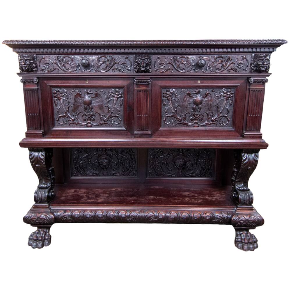 Antique Daghia Wood Display Cabinet