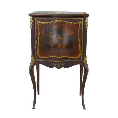 Antique 19th-Century Hand-Painted and Ormolu Cabinet
