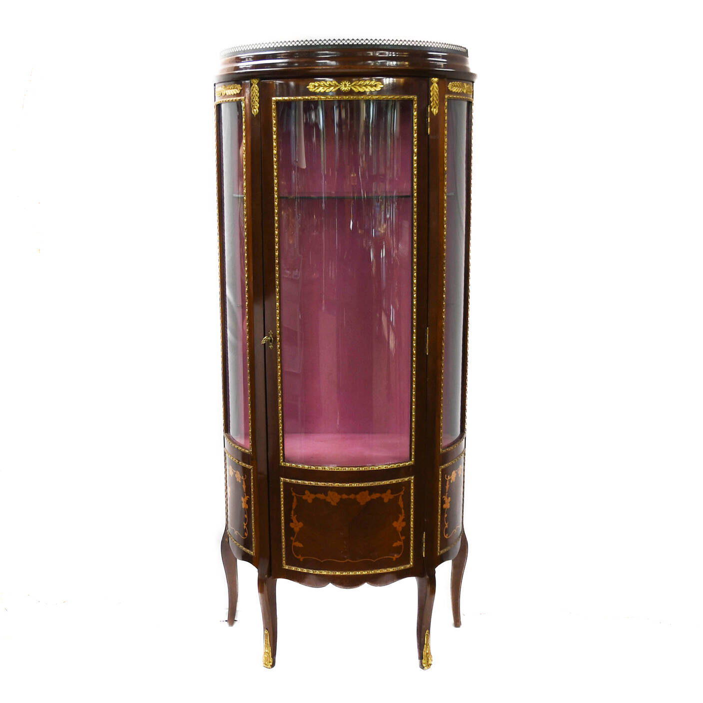 French Louis XV-Style Ormolu Mounted Vitrine Display Cabinet