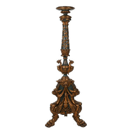 Magnificent Pedestal with Dragons and Gilt Wood