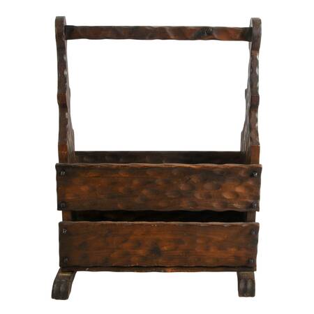 Antique Black Forest Wood Magazine Stand