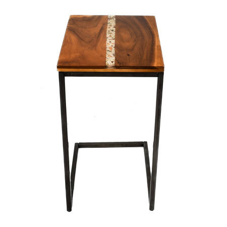 Walnut and Inlaid Pebbles Sofa Table