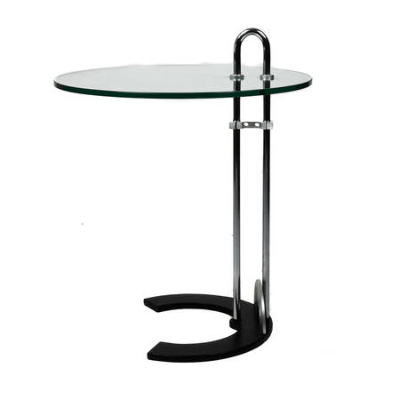 Glass and Chrome Sofa Side Table