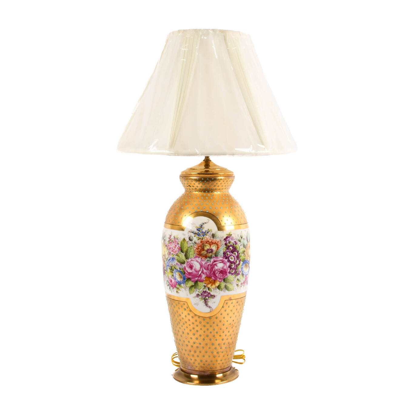 Dresden Hand-Painted Floral Lamp