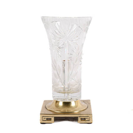 Dresden Cut Crystal Lamp on Brass Base