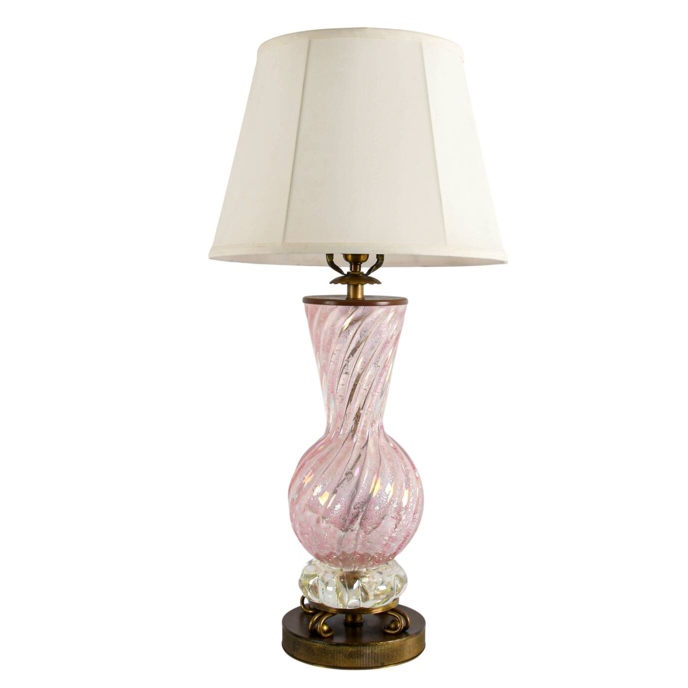 Italian Pink Venetian Glass Table Lamp