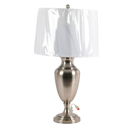 Brushed Steel Transitional Table Lamp with Shade