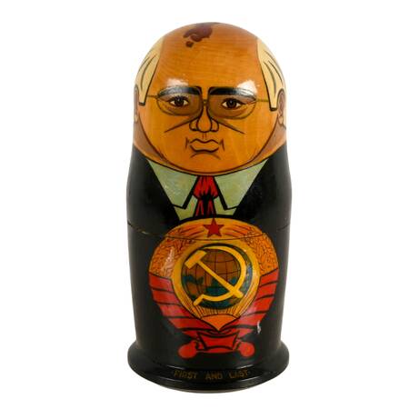 Hand-Painted Russian Political Leaders Matryoshka Wooden Doll Set