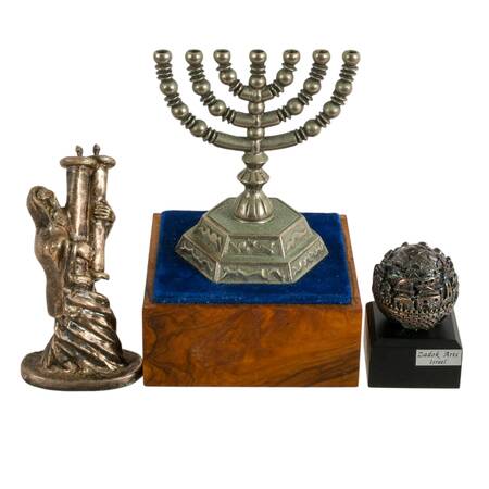 Three-Piece Silver-Plated Jewish Items