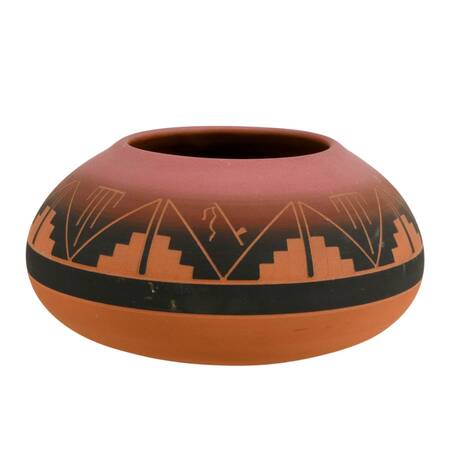 Hand-Thrown Signed Sioux Pottery Bowl