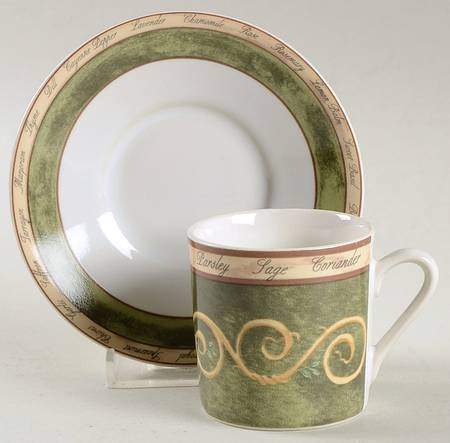 Bouquet Garni Flat Demitasse Cup & Saucer Set