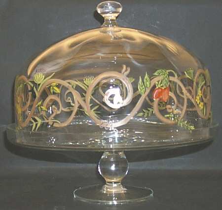 Bouquet Garni Glassware Cake Stand with Dome