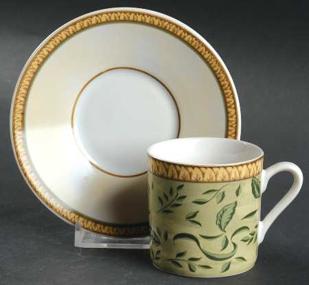 Botanical Flat Demitasse Cup & Saucer Set