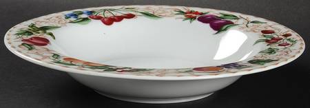 Florentine Fruit Large Rim Soup Bowl