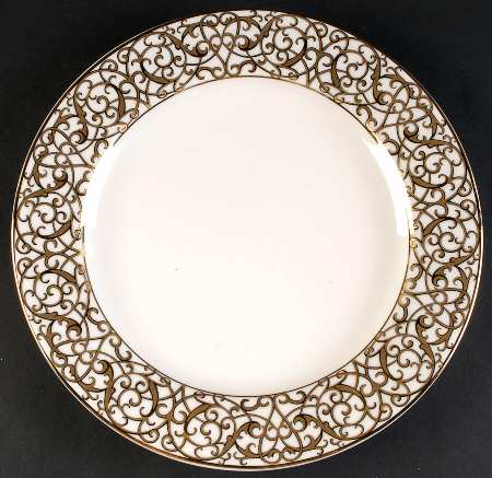 Florentine Gold Scroll 12" Chop Plate (Round Platter)