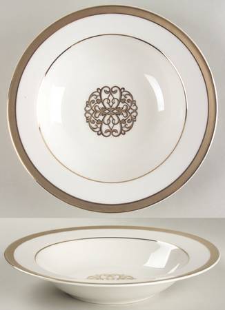 Florentine Gold Scroll Large Rim Soup Bowl