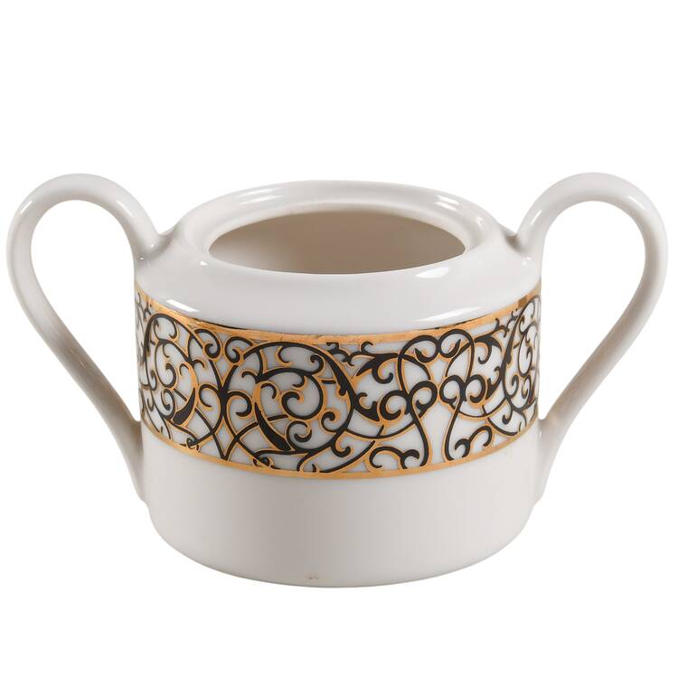 Florentine Scroll Black Sugar Bowl No Lid by American Atelier