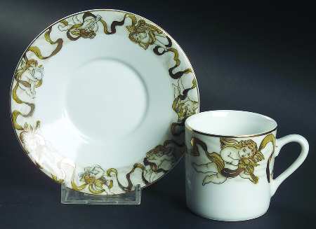 Heavenly Host Flat Demitasse Cup & Saucer Set