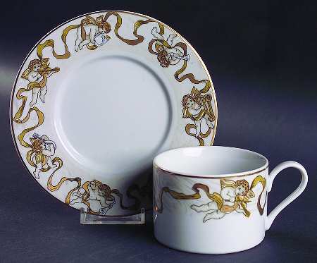 Heavenly Host Flat Cup & Saucer Set