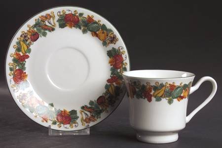 Pilgrims Harvest Footed Cup & Saucer Set