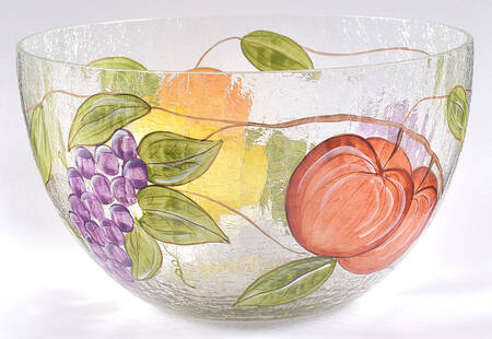 Pompeii Fruit Large Glassware Salad Bowl