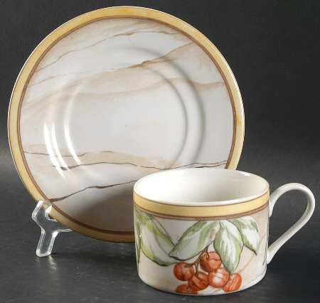 Pompeii Fruit Flat Cup & Saucer Set