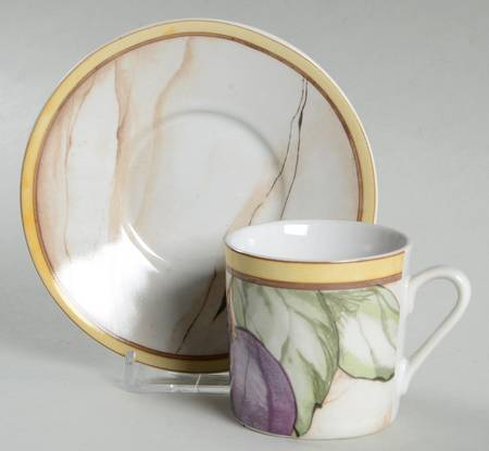 Pompeii Fruit Flat Demitasse Cup & Saucer Set