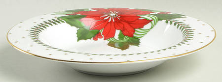 Poinsettias Large Rim Soup Bowl