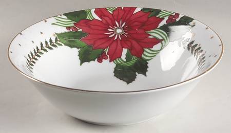 Poinsettias 9" Round Vegetable Bowl