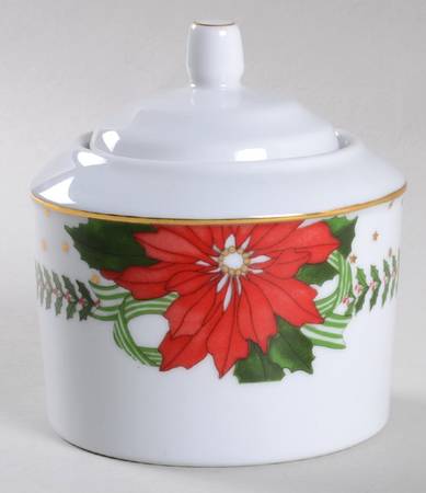 Poinsettias Sugar Bowl & Lid
