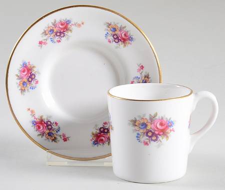 Chelsea Rose Flat Demitasse Cup & Saucer Set