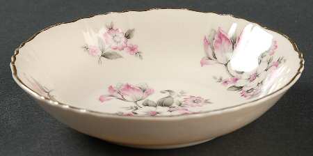 Moss Rose (Scalloped, Gold) Fruit/Dessert (Sauce) Bowl