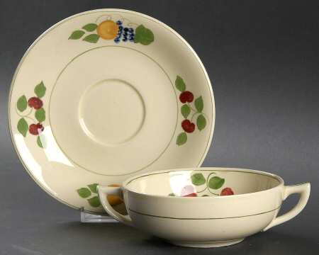 1346B Flat Cream Soup Bowl & Saucer Set