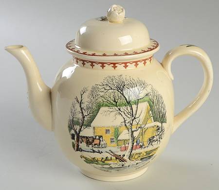 American Ways & Days (Brown Fleur Ring) Teapot & Lid