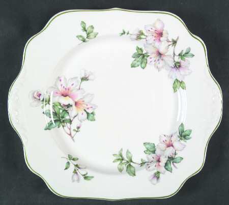 Azalea Square Handled Cake Plate