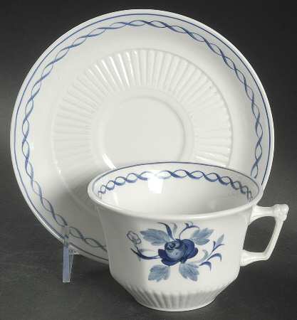 Baltic Blue (Newer, White) Oversized Cup & Saucer Set