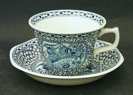 Chinese Bird Flat Cup & Saucer Set