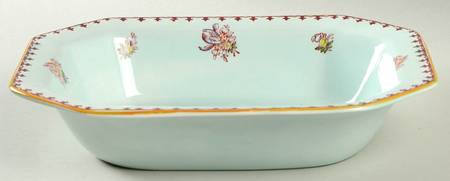 Chelsea Sprays Red (Fleur-De-Lis) 9" Oval Vegetable Bowl