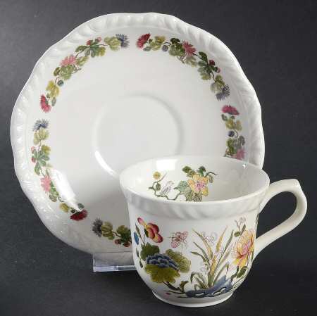 Country Meadow Flat Cup & Saucer Set