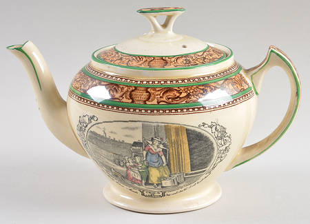 Cries of London (Green & Brown rim) Mini Teapot & Lid
