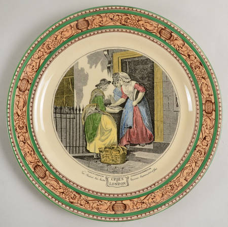 Cries of London (Green & Brown rim) Dinner Plate